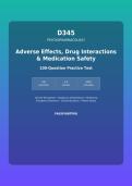 D345 Psychopharmacology &ndash; Adverse Effects&comma; Drug Interactions & Medication Safety Practice Test with Answers & Detailed Explanations