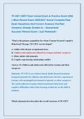 TF-CBT CERT Exam Actual Exam & Practice Exam 2026 &NewLine;&vert;&vert; Most Recent Exam 2026&vert;2027 Actual Complete Real &NewLine;Exam Questions And Correct Answers &lpar;Verified &NewLine;Answers&rpar; Already Graded A&plus; &vert; Guaranteed                &NewLine;Success&excl; Newest Exam &vert; Just Released&excl;&excl;