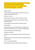 TEXTBOOK OF DIAGNOSTIC MICROBIOLOGY &lpar;MAHON&rpar; EXAM QUESTIONS AND ANSWERS LATEST DOWNLOADED 2026&sol;2027 ALL ANSWERS 100&percnt; ACCURATE BEST GRADED A&plus; FOR PASS
