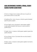 AQA ECONOMICS PAPER 3 FINAL STUDY&NewLine;GUIDE PAPER QUESTIONS
