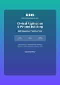 D345 Psychopharmacology &ndash; Clinical Application & Patient Teaching Practice Exam with Answers & Detailed Explanations