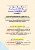 GA Adjuster Exam Review &vert; Questions with 100&percnt; Correct Answers Verified 2026 &ndash; 2027 &lpar;Graded A&plus;&rpar;&NewLine;