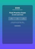 D345 Psychopharmacology &ndash; Final Practice Exam&colon; 200 New Questions with Answers & Detailed Explanations