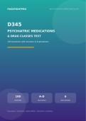 D345 Psychopharmacology &ndash; Psychiatric Medications & Drug Classes Test with Answers & Detailed Explanations