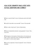 AQA GCSE CHEMISTRY 8462 LATEST WITH&NewLine;ACTUAL QUESTIONS AND CORRECT
