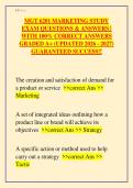 MGT 6201 Marketing Study Exam Questions & Answers 2026-2027&colon; 100&percnt; Correct Solutions with Detailed Rationales on Marketing Strategy&comma; Target Market&comma; Marketing Mix&comma; Distribution&comma; Promotion&comma; Pricing & Product Life Cycle &vert; Graded A&plus; Guaranteed Pass