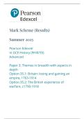 Edexcel A Level History Paper 3&colon; Themes in breadth with aspects in depth Option 35&period;1&colon; Britain&colon; losing and gaining an empire&comma; 1763-1914 Option 35&period;2&colon; The British experience of warfare&comma; c1790-1918 Mark Scheme 2025