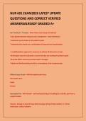NUR 601 EXAM2026 LATEST UPDATE&NewLine;QUESTIONS AND CORRECT VERIFIED&NewLine;ANSWERSALREADY GRADED A&plus;