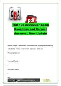 TED105 Training Environment & Curriculum Exam Questions and Answers 2026&sol;2027 &vert; 50&plus; Questions &vert; Training Wheels&comma; MST&comma; ACE&comma; Curriculum Matrix&comma; Deliverables & Specialist Training