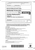 Edexcel A Level Further Mathematics Paper 3A&colon; Further Pure Mathematics 1 2025