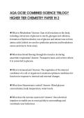 AQA GCSE COMBINED SCIENCE TRILOGY&NewLine;HIGHER TIER CHEMISTRY PAPER 1H 2