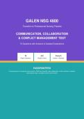 Galen NSG 4800 &ndash; Communication&comma; Collaboration & Conflict Management Test Questions with Answers & Detailed Explanations&NewLine;