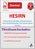HESI RN Exit Exam NGN Version B 2026 &vert; 160 Practice Questions&comma; Answers & Detailed Rationales &vert; Next Generation Nursing Exam Prep