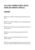 AQA GCSE COMBINED SCIENCE TRILOGY&NewLine;HIGHER TIER CHEMISTRY PAPER 2H 2