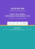 Galen NSG 4800 &ndash; Ethics&comma; Legal Issues & Professional Accountability Test Questions with Answers & Detailed Explanations&NewLine;