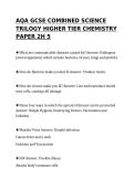 AQA GCSE COMBINED SCIENCE&NewLine;TRILOGY HIGHER TIER CHEMISTRY&NewLine;PAPER 2H 5