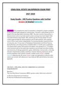 IOWA REAL ESTATE SALESPERSON EXAM PREP &NewLine;2027-2028 &NewLine;Study Bundle &ndash; 200 Practice Questions with Verified &NewLine;Answers & Detailed Rationales 