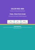 Galen NSG 4800 &ndash; Final Practice Exam Questions with Answers & Detailed Explanations
