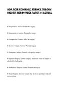 AQA GCSE COMBINED SCIENCE TRILOGY&NewLine;HIGHER TIER PHYSICS PAPER 1H ACTUAL