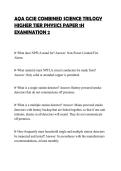 AQA GCSE COMBINED SCIENCE TRILOGY&NewLine;HIGHER TIER PHYSICS PAPER 1H&NewLine;EXAMINATION 2