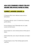 AQA GCSE COMBINED SCIENCE TRILOGY&NewLine;HIGHER TIER PHYSICS PAPER 1H FINAL