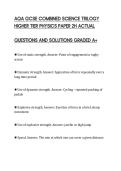 AQA GCSE COMBINED SCIENCE TRILOGY&NewLine;HIGHER TIER PHYSICS PAPER 2H ACTUAL
