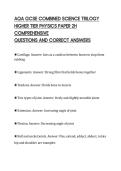 AQA GCSE COMBINED SCIENCE TRILOGY&NewLine;HIGHER TIER PHYSICS PAPER 2H&NewLine;COMPREHENSIVE