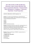QLS 2026 STUDY GUIDE Qualification &NewLine;Laboratory Safety Practice Questions with &NewLine;Answer Explanations Biosafety &bull; Chemical Safety &NewLine;&bull; Risk Management &bull; Compliance &bull; Laboratory &NewLine;Operations &bull; Exam Preparation