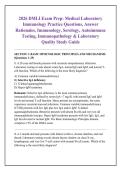 2026 DMLI Exam Prep&colon; Medical Laboratory &NewLine;Immunology Practice Questions&comma; Answer &NewLine;Rationales&comma; Immunology&comma; Serology&comma; Autoimmune &NewLine;Testing&comma; Immunopathology & Laboratory &NewLine;Quality Study Guide 