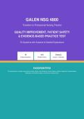 Galen NSG 4800 &ndash; Quality Improvement&comma; Patient Safety & Evidence-Based Practice Test Questions with Answers & Detailed Explanations&NewLine;