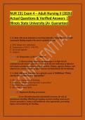 NUR 231 Exam 4 &ndash; Adult Nursing II &lpar;2026&rpar; Actual Questions & Verified Answers &vert; Illinois State University &lpar;A&plus; Guarantee&rpar;