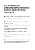 NURS 617 PHARM EXAM 2&NewLine;COMPREHENSIVE EXAM SCRIPT VERIFIED&NewLine;QUESTIONS COMPLETE ANSWERS&NewLine;GRADED APLUS&NewLine;