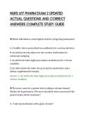 NURS 617 PHARM EXAM 2 UPDATED&NewLine;ACTUAL QUESTIONS AND CORRECT&NewLine;ANSWERS COMPLETE STUDY GUIDE&NewLine;