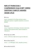 NURS 617 PHARM EXAM 3&NewLine;COMPREHENSIVE EXAM SCRIPT VERIFIED&NewLine;QUESTIONS COMPLETE ANSWERS&NewLine;GRADED APLUS&NewLine;