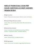 NURS 617 PHARM EXAM 3 EXAM PREP&NewLine;SOLVED QUESTIONS ACCURATE ANSWERS&NewLine;PREMIUM REVIEW