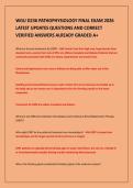 WGU D236 PATHOPHYSIOLOGY FINAL EXAM 2026&NewLine;LATEST UPDATES QUESTIONS AND CORRECT&NewLine;VERIFIED ANSWERS ALREADY GRADED A&plus;