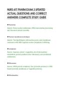 NURS 617 PHARM EXAM 3 UPDATED&NewLine;ACTUAL QUESTIONS AND CORRECT&NewLine;ANSWERS COMPLETE STUDY GUIDE&NewLine;
