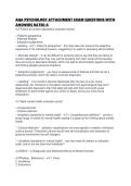 AQA PSYCHOLOGY ATTACHMENT EXAM QUESTIONS WITH&NewLine;ANSWERS RATED A
