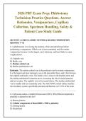 2026 PBT Exam Prep&colon; Phlebotomy &NewLine;Technician Practice Questions&comma; Answer &NewLine;Rationales&comma; Venipuncture&comma; Capillary &NewLine;Collection&comma; Specimen Handling&comma; Safety & &NewLine;Patient Care Study Guide