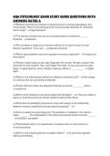 AQA PSYCHOLOGY EXAM STUDY GUIDE QUESTIONS WITH&NewLine;ANSWERS RATED A