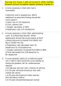 Nursing 211 Exam 1 with all Correct & 100&percnt; Verified Answers &vert;Actual Complete Update &vert;Already Graded A&plus;