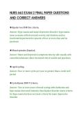 NURS 663 EXAM 2 FINAL PAPER QUESTIONS&NewLine;AND CORRECT ANSWERS&NewLine;