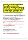 Herzing University NSG 526 Family Nursing Exam 2 Prep Guide &lpar;2026&sol;2027&rpar; &vert; 150&plus; Actual Exam Questions & Verified Answers &vert; Complete CFAM & Duvall Theory Rationales &vert; 100&percnt; Guaranteed Pass Study Resource