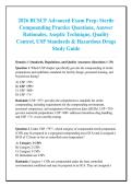 2026 BCSCP Advanced Exam Prep&colon; Sterile &NewLine;Compounding Practice Questions&comma; Answer &NewLine;Rationales&comma; Aseptic Technique&comma; Quality &NewLine;Control&comma; USP Standards & Hazardous Drugs &NewLine;Study Guide 