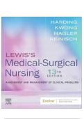 TEST BANK FOR Lewis's Medical-Surgical Nursing&comma; 13th Edition by Mariann M&period; Harding&comma; Jeffrey Kwong&comma; Debra Hagler&comma; and Courtney Reinisch ISBN&colon; 978-0443121791COMPLETE GUIDE LATEST 2026&excl;&excl;&excl;