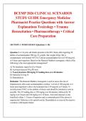 BCEMP 2026 CLINICAL SCENARIOS &NewLine;STUDY GUIDE Emergency Medicine &NewLine;Pharmacist Practice Questions with Answer &NewLine;Explanations Toxicology &bull; Trauma &NewLine;Resuscitation &bull; Pharmacotherapy &bull; Critical &NewLine;Care Preparation 