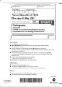 Edexcel A Level Portuguese Paper 1&colon; Translation into English&comma; Reading comprehension and Writing &lpar;research task&rpar; 2025