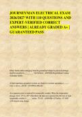 JOURNEYMAN ELECTRICAL EXAM &NewLine;2026&sol;2027 WITH 110 QUESTIONS AND &NewLine;EXPERT-VERIFIED CORRECT &NewLine;ANSWERS &vert; ALREADY GRADED A&plus; &vert; &NewLine;GUARANTEED PASS