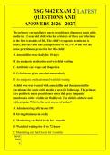 NSG 5442 EXAM 2 &NewLine;QUESTIONS AND &NewLine;ANSWERS 2026 - 2027
