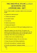 NSG 5442 FINAL EXAM &NewLine;QUESTIONS AND &NewLine;ANSWERS 2026 - 2027